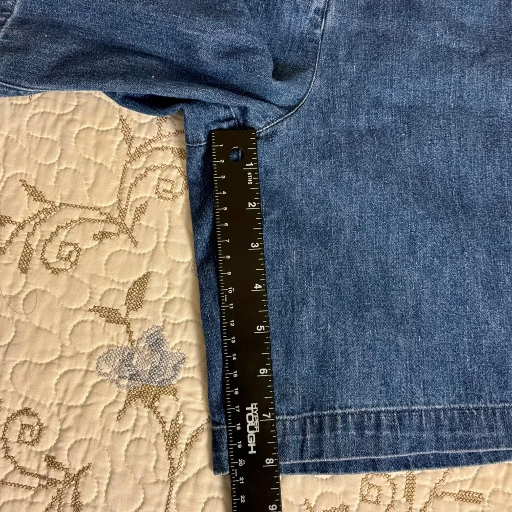 Karen Scott Denim Bermuda Shorts Womens 8 Blue New Vintage High Waist Pleated